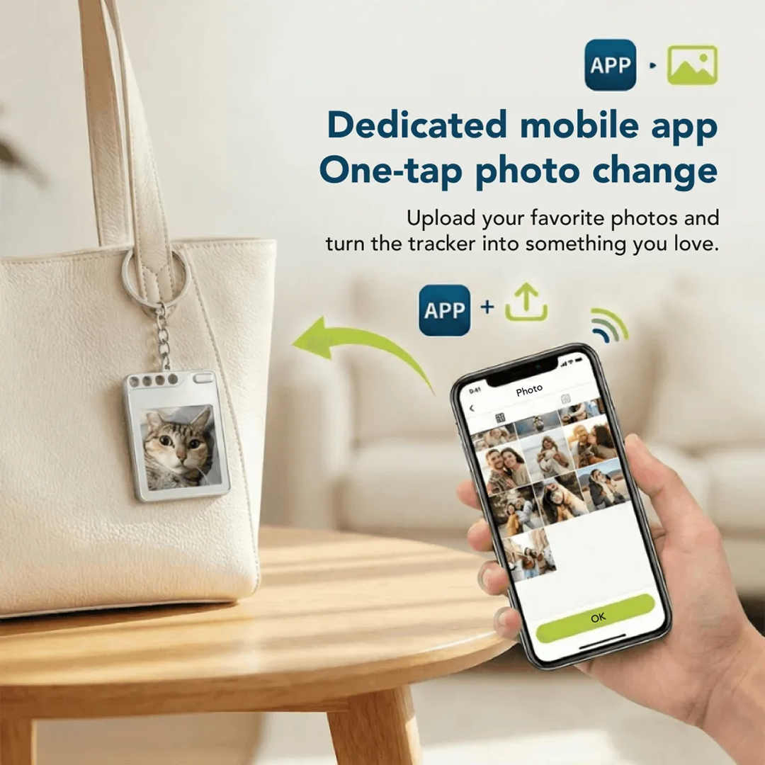 TracePix - Color E-Ink Smart Tracker Card Keychain | One-Tap Photo Swap via App x Global Tracking (iOS Only) *Pre-Order Exclusive Discount*