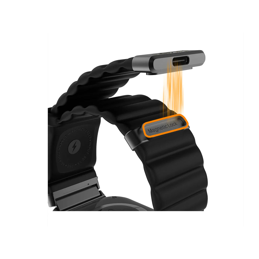 EnergyLink, 1-Step Magnetic Attachment & Charging. Compatible with Apple Watch Band 42-49mm & IP68 Waterproof